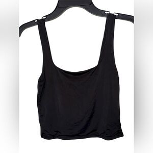 Live In The Moment Black Sleeveless Crop Top Medium Square Neck Athletic Sexy